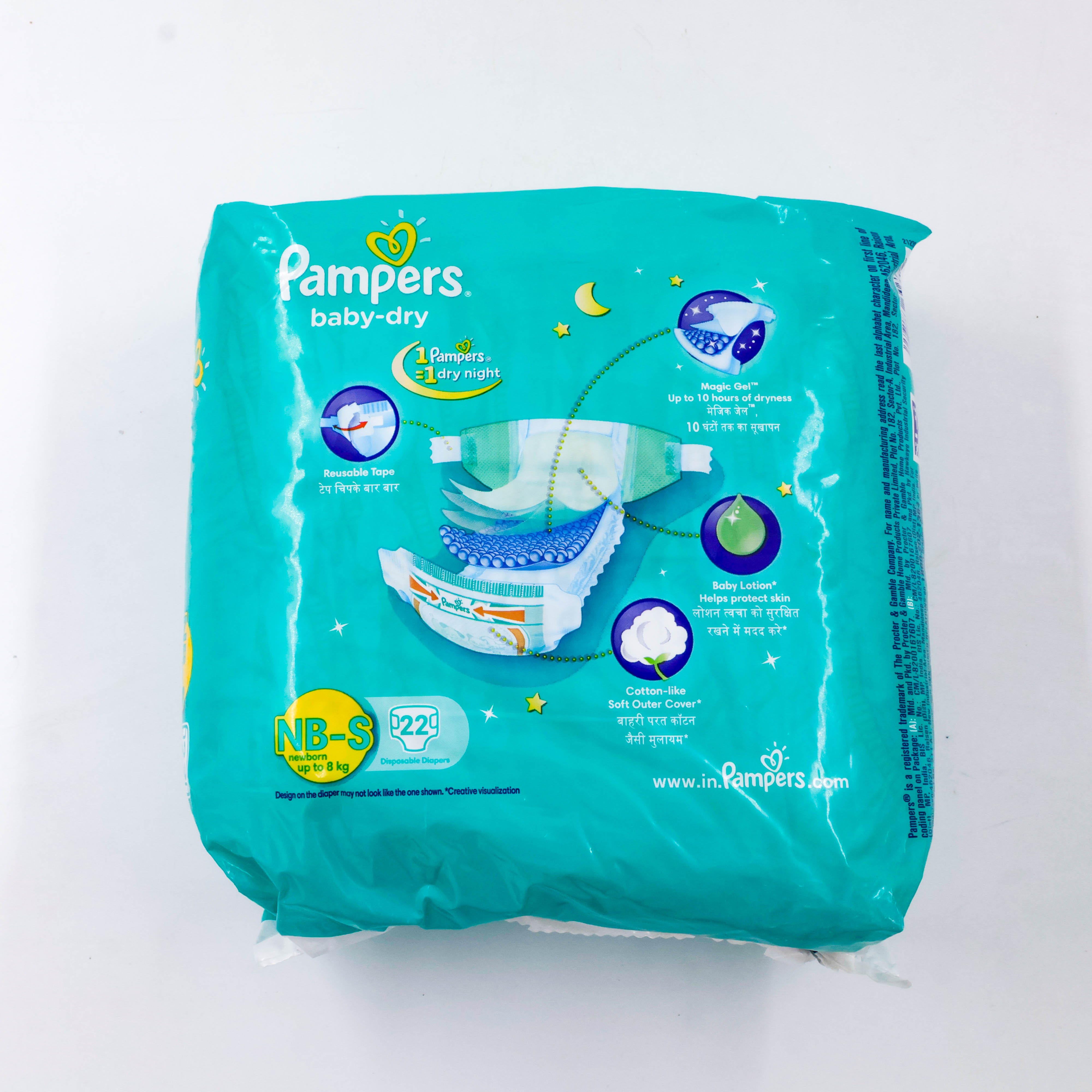 Pampers Baby Diaper Nb-S 8Kg 22PC